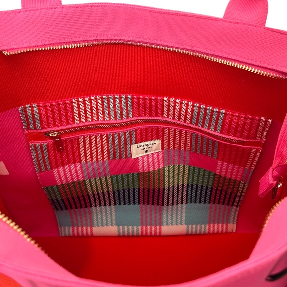 NWT Colorblock Knit Tote - kate spade new york x Target - IT'S IN THE BAG red/pk - Picture 10 of 15